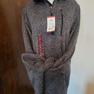 Woolrich Men's Heather Gray Half-Zip Sweater with Chest Zip Pocket